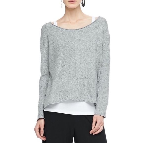 Eileen Fisher Speckled Box Knit Sweater Top